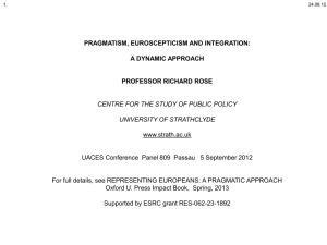 european integration - Centre for the Study of Public Policy