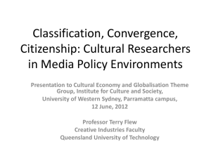 Professor Terry Flew`s presentation