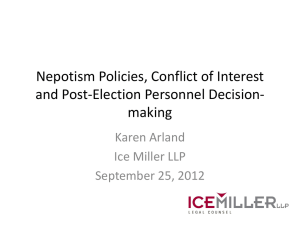 Nepotism Policies, Conflict of Interest and Post