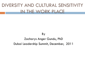 DIVERSITY AND CULTURAL SENSITIVITY by Dr. Zacharys Anger