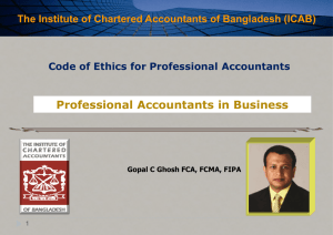 COE Professional Accountants in Business