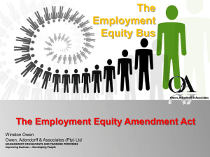 Employment Equity – Winston - Owen Adendorff & Associates (Pty