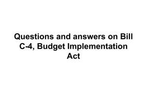 Questions and answers on Bill C-4, Budget