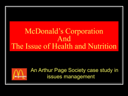 Mcdonald's corporation case study ppt
