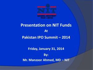 12:40-12:50 Mr. Manzoor Ahmed, MD, National Investment Trust