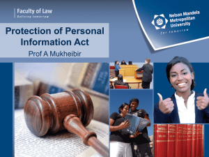 POPI-local-government - Centre for Law in Action (CLA)