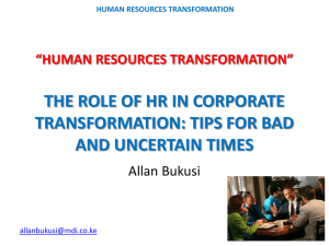transformation - Institute of Human Resource Management, Kenya