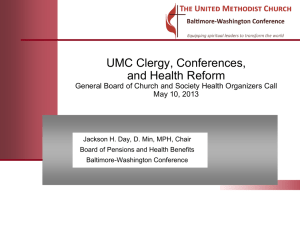 UMC Clergy, Conferences and Health Reform