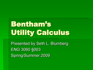 Bentham`s Utility Calculus