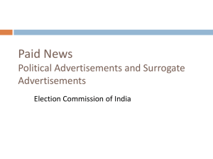 PPT Presentation on Paid News - Chief Electoral Officer, Delhi