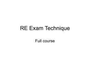 RE Exam Technique - The Friary School