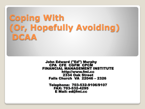 Coping With (Or, Hopefully Avoiding) DCAA