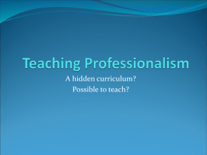 Teaching Professionalism - UBC Department of Family Practice