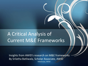 A Critical Analysis of Current M&E Frameworks