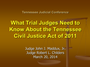 TENNESSEE JUDICIAL ACADEMY Crafting Jury Instructions