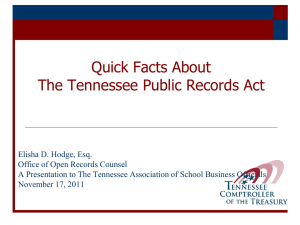 Complying with the Tennessee Public Records Act