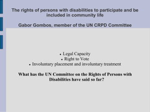 The rights of persons with disabilities to participate and be included