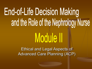 Ethical and Legal Aspects of Advanced Care Planning (ACP)