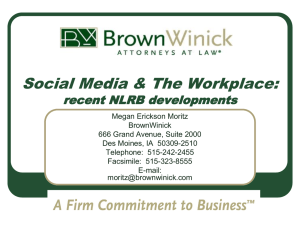Social Media & The Workplace: recent NLRB