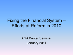 Fixing the Financial System – Efforts at Reform in