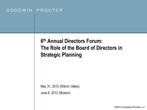6th Annual Directors Forum: The Role of the Board of Directors in