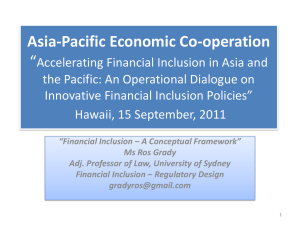An Operational Dialogue on Innovative Financial Inclusion