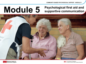 Psychological first aid - Psychosocial Support IFRC