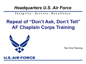 Repeal of “Don`t Ask, Don`t Tell” AF Chaplain Corps Training