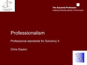 Professional standards for Solvency II