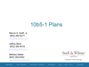 10b5-1 Plans Presentation