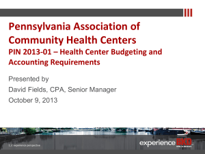 PIN# 2013-01 - Pennsylvania Association of Community Health