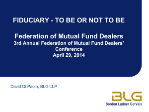 Fiduciary Duty - Federation of Mutual Fund Dealers