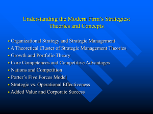 Understanding the Modern Firm`s Strategies: Theories and Concepts