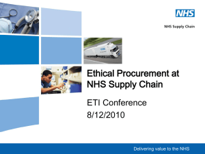 Ethical Procurement at NHS Supply Chain