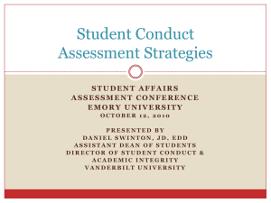 Student Conduct Assessment Strategies