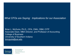 CFO`s are saying - IMA Michigan Council
