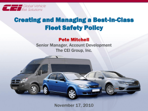 Creating and Managing a Best-In-Class Fleet Safety Policy 11-17-10