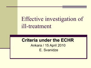Effective investigation of ill