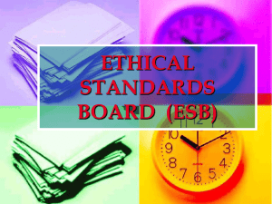 Code of Ethics, 2009 - Ethical Standard Board