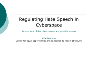 Presentation of an equality body`s approach to tackle cyber hate
