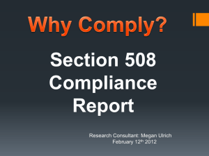 Powerpoint on Section 508 Compliance