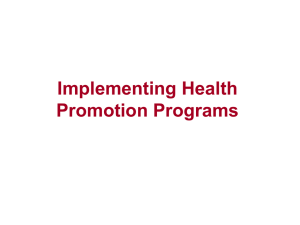 Implementing health promotion programs part 3