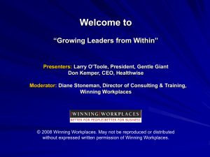 Session Slides - Greenleaf Center for Servant Leadership