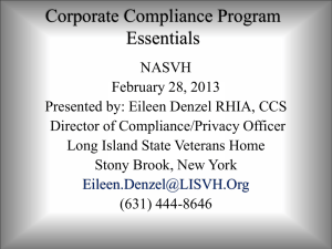NASVH Corporate Compliance Program Essentials