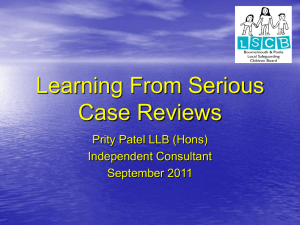 Serious Case Review - Bournemouth & Poole LSCB