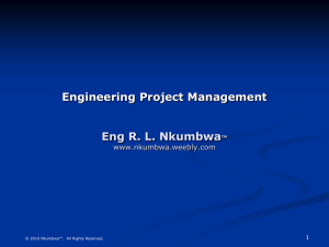 Project Management - Greetings from Eng. Nkumbwa