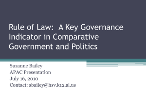 Rule of Law: A Key Governance Indicator in