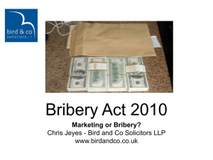 Bribery Act 2010 - Bird and Co Solicitors