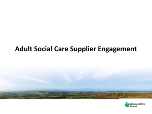 Adult Social Care Supplier Engagement presentation