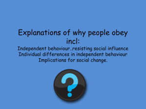 Explanations of why people obey incl